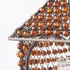 Amber Beaded House Lantern Tea Light and Votive
