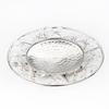 Chrome Pillar Candle Holder with Clear Glass Beads