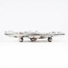 Chrome Pillar Candle Holder with Clear Glass Beads