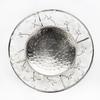 Chrome Pillar Candle Holder with Clear Glass Beads