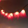 9Ft Tropical Flower Lights- 110VAC String Lights Wine - Purple And Red