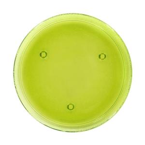 8Inch Lime Green Pillar Base Candle Tray Round Peg Legs Textured Glass