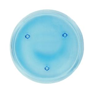8Inch Blue Pillar Base Candle Tray Round Peg Leg Textured Glass