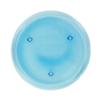 8Inch Blue Pillar Base Candle Tray Round Peg Leg Textured Glass