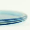 8Inch Blue Pillar Base Candle Tray Round Peg Leg Textured Glass