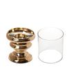 Round Pedestal Hurricane Pillar Holder - Antique Brass Inspired Finish