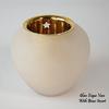 4.5 Inch Frosted Glass Esque Vase Candle Holder With Brass Insert
