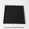 9 Inch Square Candle Tray Brown Steel With Raised Edges