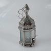 Gray Glass On Aluminum Moroccan Hanging Lantern Enclosed Candle Holder