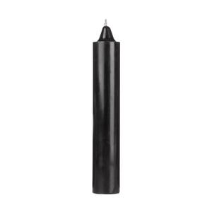 9 Inch Gothic Domed Pure Black Round Jumbo Pillar Candle - Bell Top