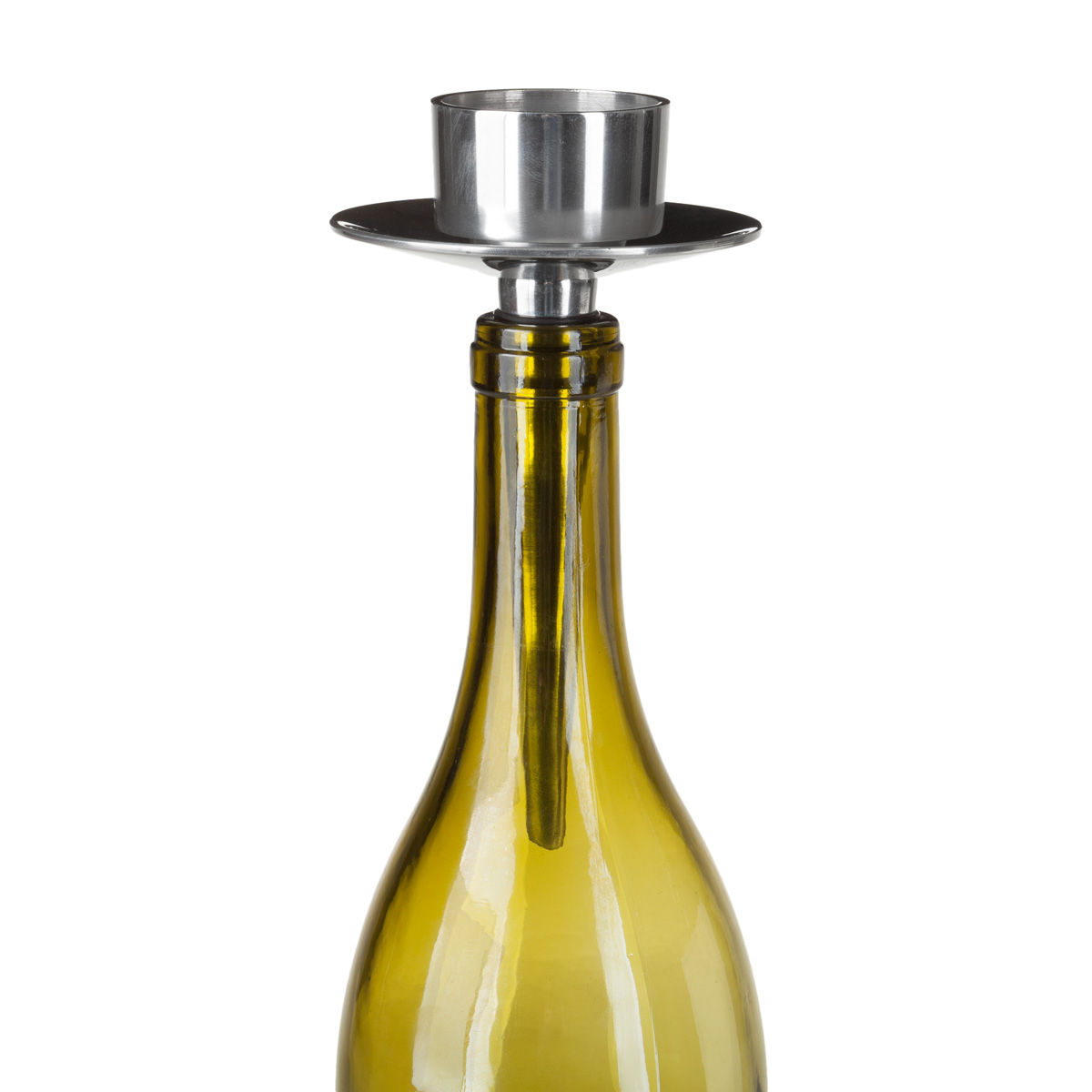 Wine Bottle Authentic Bottelabra Tealight Holder Pewter