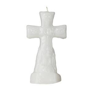 5 Inch White Holy Cross Candle