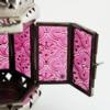 Pink Glass On Aluminum Moroccan Hanging Lantern Enclosed Candle Holder