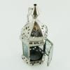 Clear Glass - Aluminum Moroccan Hanging Lantern Enclosed Candle Holder