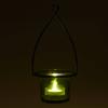 Hanging Tealight Lantern - Metal Wire With Flared Glass Cup - Green