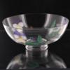 10 Inch Wide Mouth Floater Bowl - Viola Flowers Painted On Bowl