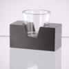 Single Glass Cup In Modern Wooden Holder