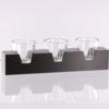 Triple Glass Cups In Modern Wooden Holder