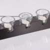 Triple Glass Cups In Modern Wooden Holder