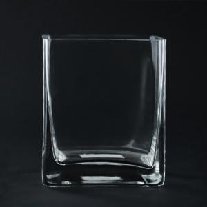 4x4x4.75 Inch Square Glass Vase- Glass Container