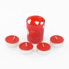 Glass Holder Hearts Shaped On It - Red Tlights - Valentine's Gift Set