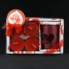 Glass Holder Hearts Shaped On It - Red Tlights - Valentine's Gift Set