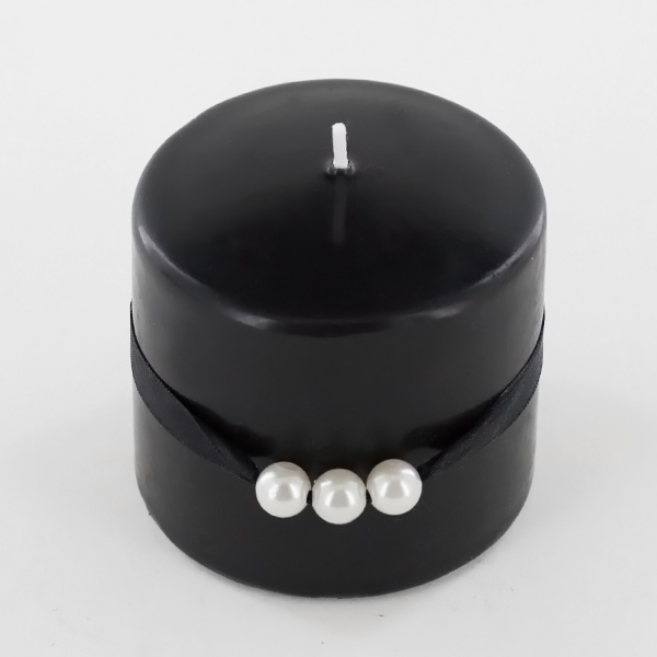 3x3 Unscented Black Pillar Candle