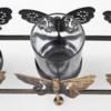 Butterfly Gold Black Metal Candle Holder - Glass Tealight Holder