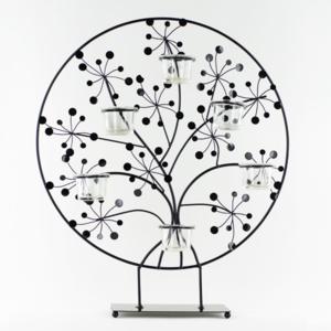 The Circle Of Life Metal Candelabra - Tea Light Glass Cups