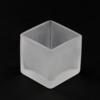 Square Tealight Frosted Glass Cup - Square Glass Jar