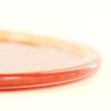 8Inch Orange Pillar Base Candle Tray Round Peg Legs Textured Glass