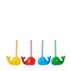 Four Birthday Candles In Whale Shaped Colored Holders