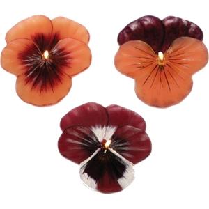 Large Peach Purple Floating Johnny Jump Up Candles