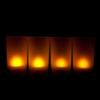 Original 4Pc Rechargeable LED Votive Set - Amber Flicker Green Glass