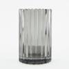 Ribbed Fluted Grey Glass Holder - Votive Tealight Candle Holder