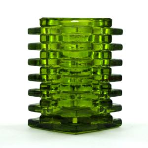 Multiple Tiered Star Square Shaped Candle Holder - Green Glass Holder