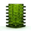 Multiple Tiered Star Square Shaped Candle Holder - Green Glass Holder