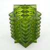 Multiple Tiered Star Square Shaped Candle Holder - Green Glass Holder
