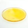 8 Inch Yellow Round Base Candle Tray With Peg Legs Textured Glass