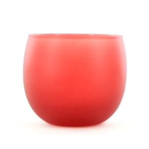 Simple Red Frosted Oval Glass Votive Cup - Votive Tealight Holder