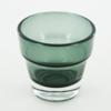 Thick Rim Flower Pot - Green Glass Candle Holder - Heavy Base