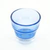 Thick Rim Flower Pot - Blue Glass Candle Holder - Heavy Base