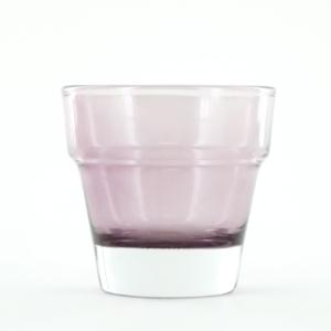 Thick Rim Flower Pot - Maroon Purple Glass Candle Holder - Heavy Base