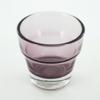 Thick Rim Flower Pot - Maroon Purple Glass Candle Holder - Heavy Base