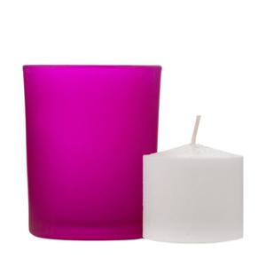 Votive in Frosted Hot Pink Glass
