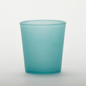 Blue Turquoise Glass Cylinder Cup