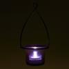 Hanging Tealight Lantern Metal Wire- Flared Glass Bowl - Purple