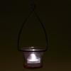Hanging Tealight Lantern Metal Wire- Flared Glass Bowl - Pink
