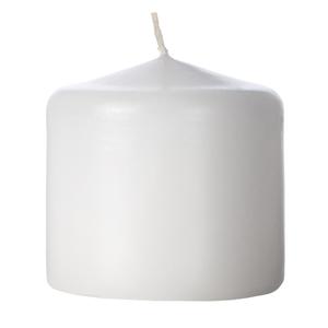 2x2 Unscented White Button Pillar Candle - Mini Pillar